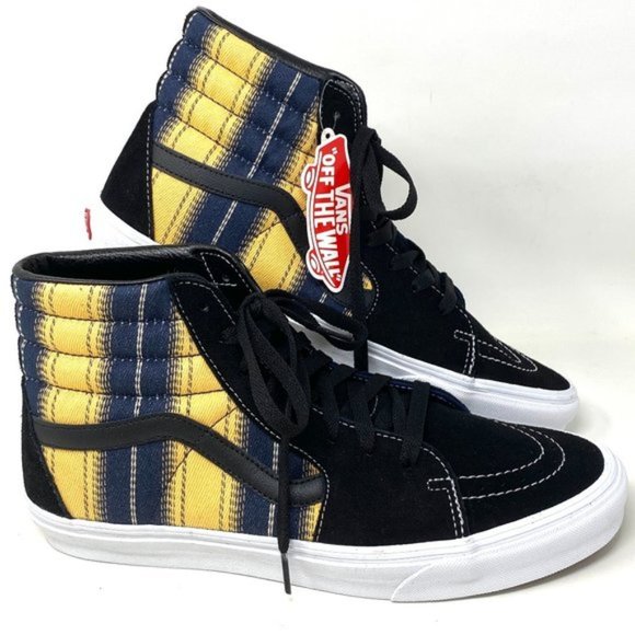 💖MEGA SALE💖VANS SK8-HI Denim  Womens Stripes s Black  Canvas  VN0A4BV6TRM - Picture 1 of 10